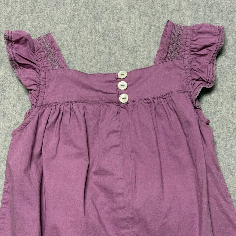Mini Boden Girls Purple Cotton Lace Flutter Sleeve Dress Size‎ 4-5Y